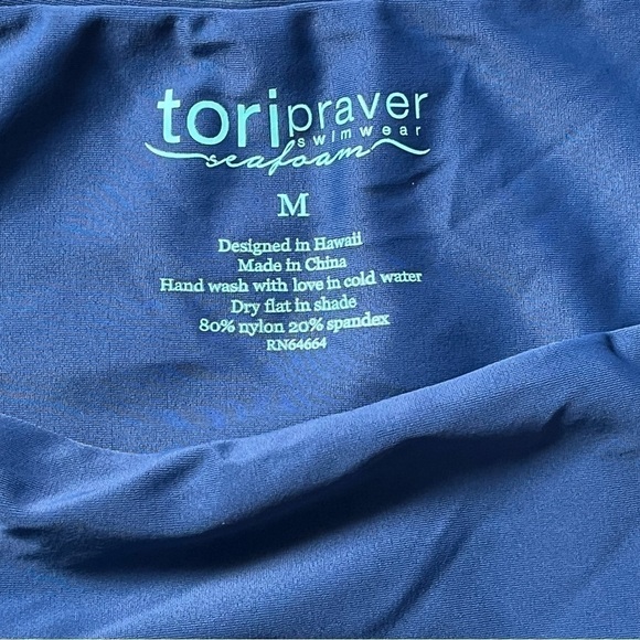 Tori Praver Seafoam Collection Strappy Side Bikini Bottom in Mood Indigo M - Picture 5 of 6